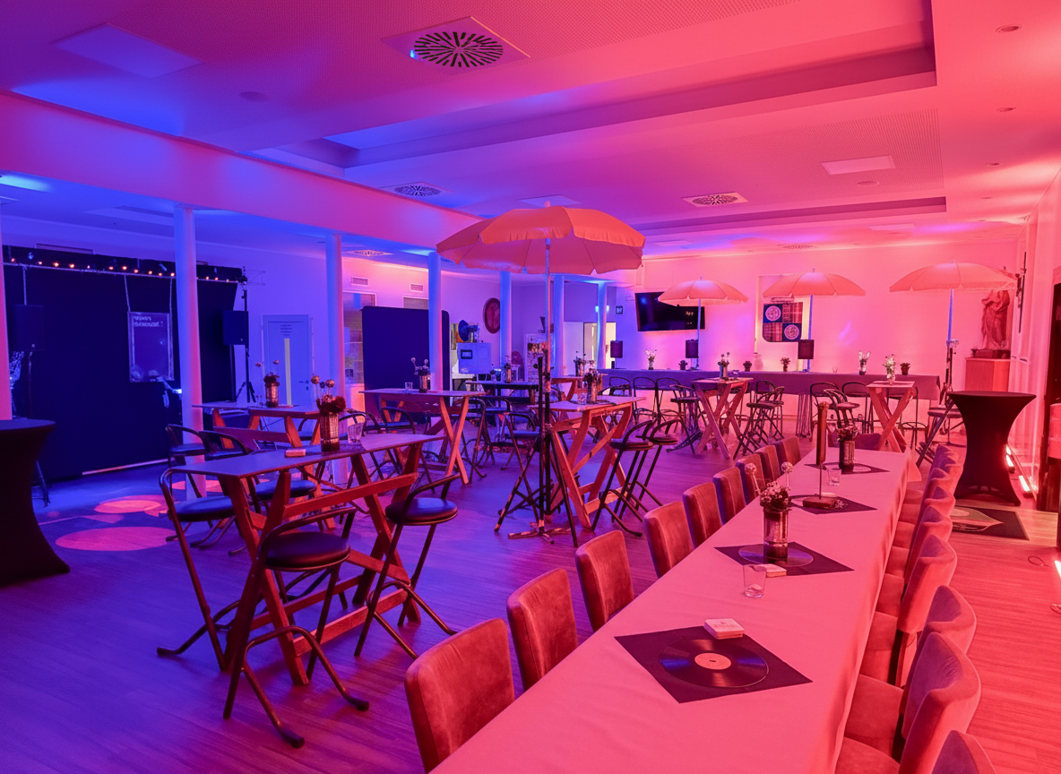 Scheibendamm Abendbeleuchtung